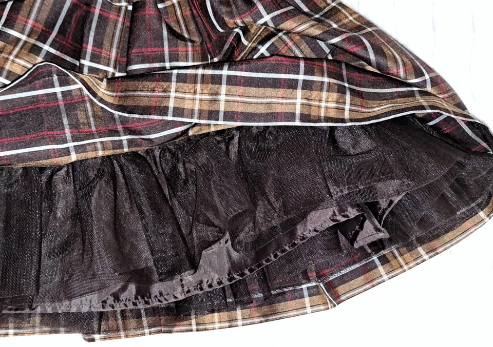 Niñas CRAZY 8 por GYMBOREE Marrón Rojo Vestido de Fiesta a Cuadros 6 12 Meses Acción de Gracias Foto 2 de 4