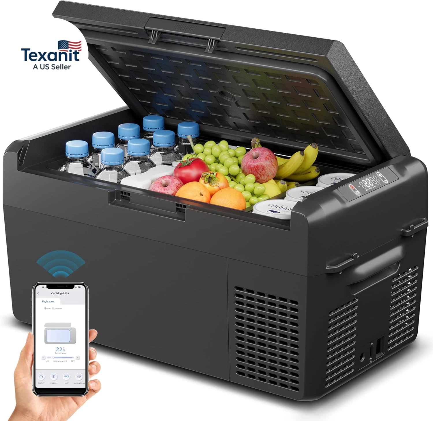 12 Volt Refrigerator - 21QT(20L) Portable Freezer, Electric Cooler for Car Truck