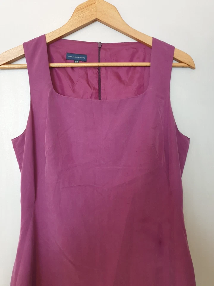 VESTIDO ADOLFO DOMINGUEZ 42 Rosa Oscuro Formal Largo Forrado Abertura Lateral Foto 2 de 4