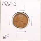 1912-S 1C Lincoln Wheat Cent in VF Condition #5380