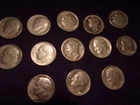 DIMES LOT SILVER 13  2 MERCURY - 11 ROOSEVELT SALE STOP