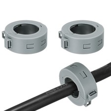27mm Ferrite Cores Ring Clip-On RFI EMI Noise Suppression Cable Clip, Grey 2pcs