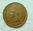1907 Indian Head Cent Penny, Circulated, XF-AU, FREE SHIPPING