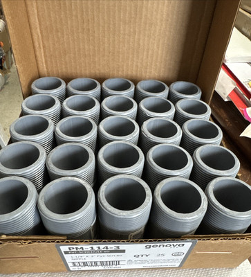 25 Genova P-114-3 Pipe Nipple 1-1/4 in MIP x MIP PVC Gray SCH 80 Schedule 3''