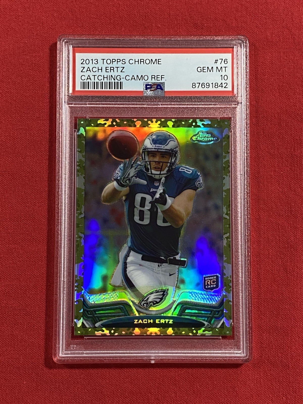 ZACH ERTZ RC 2013 Topps Chrome CAMO #/499 Rookie Refractor PSA 10 COMMANDERS TE