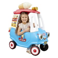 Cozy Ice Cream Truck, Coupe Ride On Car, Kid and Parent Powered, Truck Music,...