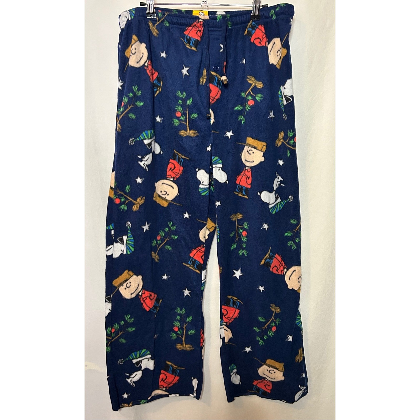 Peanuts Charlie Brown Snoopy Blue Fleece Pajama Pants Lounge Sleepwear X-Large