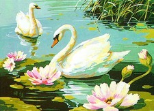 Seg De Paris Needlepoint canvas for halfstitch without yarn Canvas The Swans ...