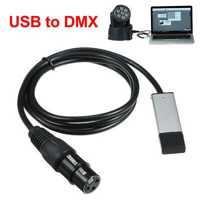 USB to DMX Interface Adapter DMX512 Computer Control Stage Lighting Dimmer W2N6