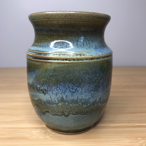 6"" signierte ""Hedberg"" Radgeworfene Vase blau grün - Bild 5 von 8