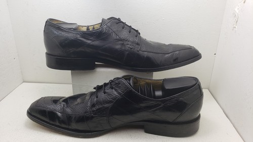 BELVEDERE Black Ostrich Men’s Oxford Dress Handmade Men’s Shoes Size 12 E - Picture 3 of 12
