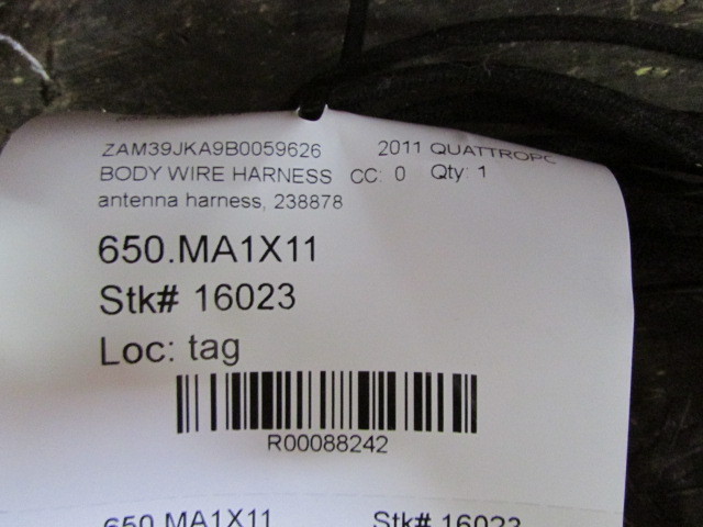 Maserati Quattroporte, Antenna Wire Harness, Used, P/N 238878