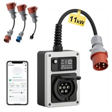 dé Mobile Wallbox 11kW 16A EV Charger con spina CEE e tipo 2 with adattatore*3