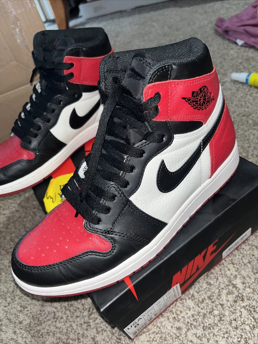 Size 8 - Nike Jordan 1 Retro High OG Bred Toe 2018 555088-610