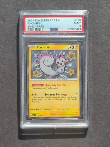 PSA 9 PACHIRISU 138/091 - SCARLET & VIOLET PALDEAN FATES SHINY RARE - MINT