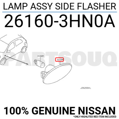 261603HN0A Genuine Nissan LAMP ASSY SIDE FLASHER 26160-3HN0A | eBay