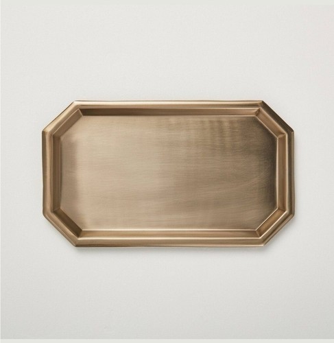 Hearth & Hand With Magnolia Large Metal Accessory Decorative Tray Brass Tone New