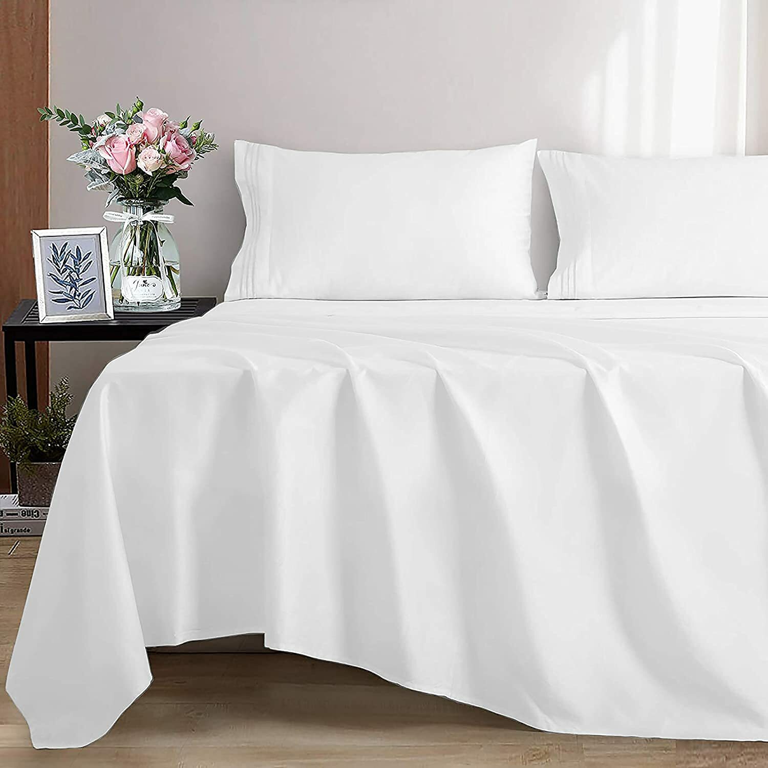 Hotel Collection Sheet Set 600TC Twin/Full/Queen/King SOLID WHITE