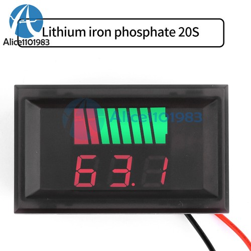 Waterproof Car Voltage Battery Indicator DC 6100V 2S20S Battery