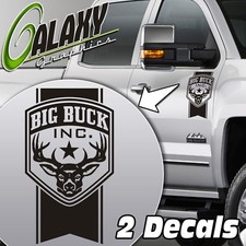 Big Buck Badge Truck Door Decal Stickers - Fits Ram F150 Silverado Tundra