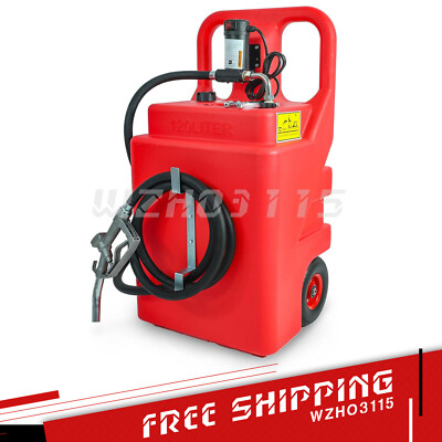 #ad #ad Heavy Duty Portable Fuel Tank w Top Handle 13ft Delivery Hose Oil Gun 32 Gallon $310.86