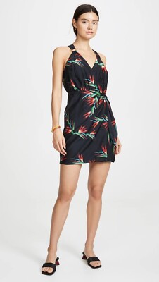 Brand New Rails Trista Wrap Dress Floral Sleeveless V-Neck A-Line Mini Medium
