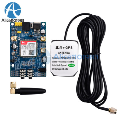 SIM808 Module GSM GPRS GPS Development Board SMA W/ GPS Antenna for Arduino