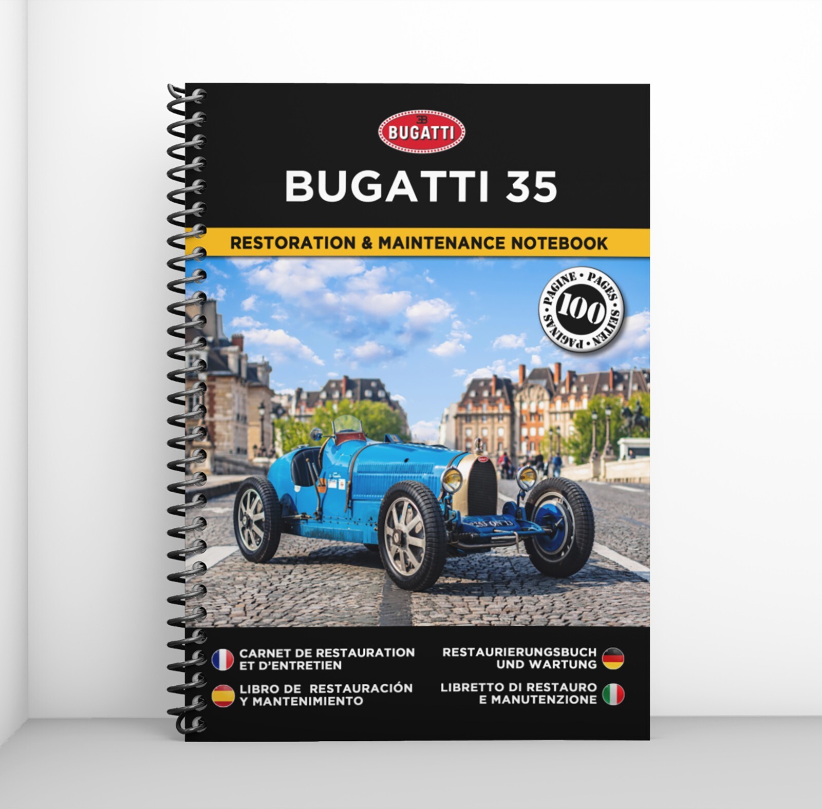 Carnet de restauration Bugatti 35 broché pour atelier automobile