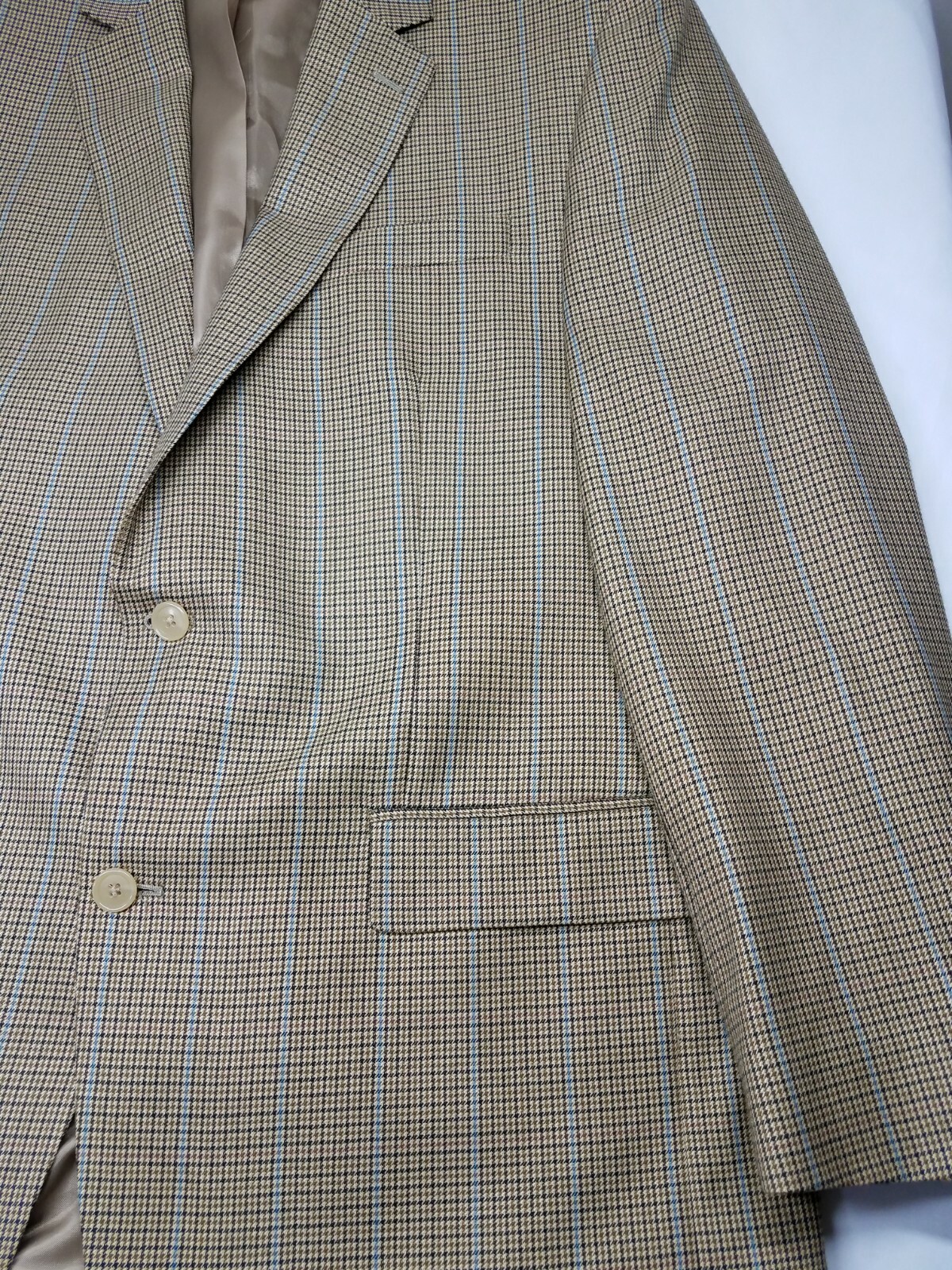 Andrew Fezza Two Button Brown Check Windowpane Sp… - image 8