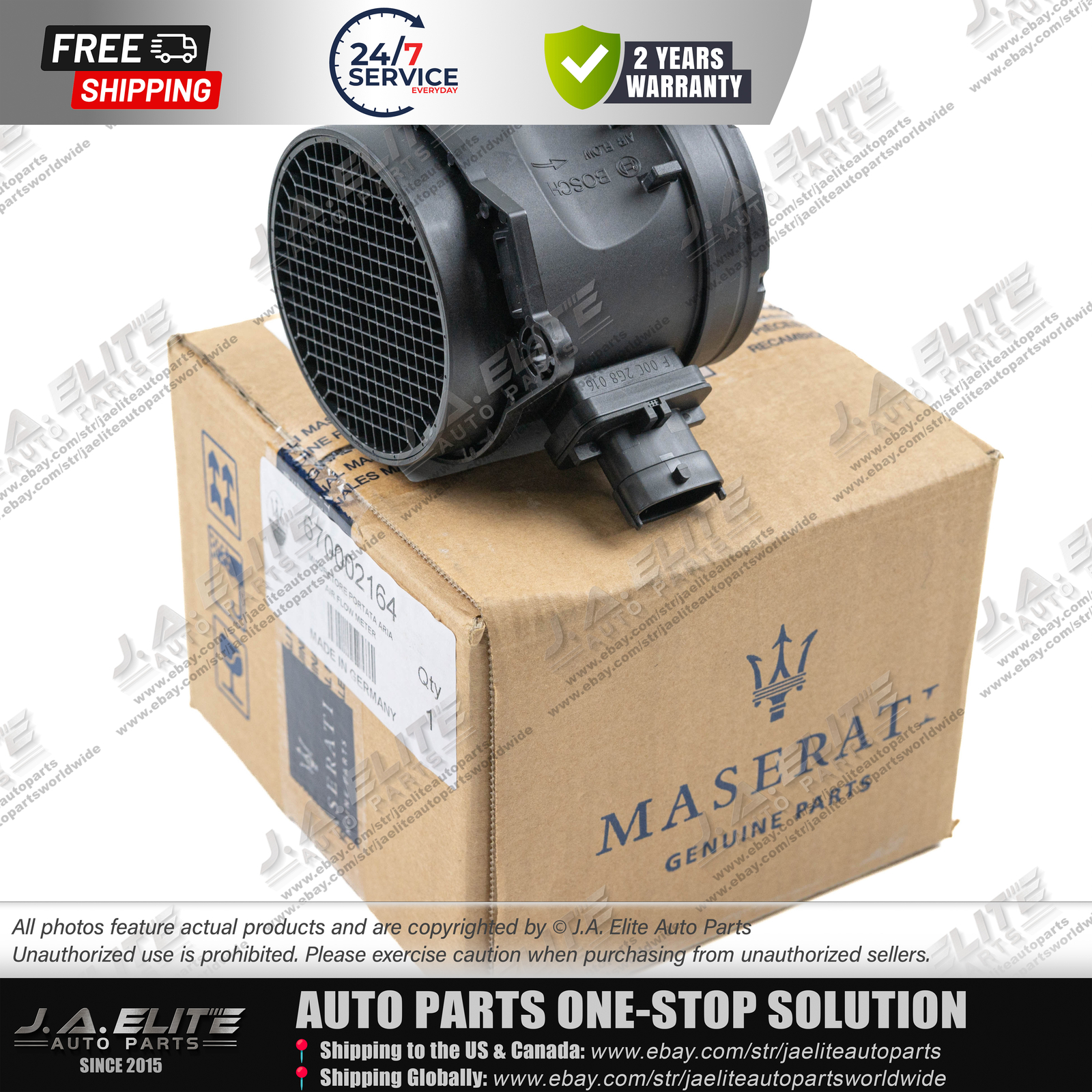 2pcs Genuine Air Flow Meters fit Maserati Ghibli Quattroporte Levante 670002164