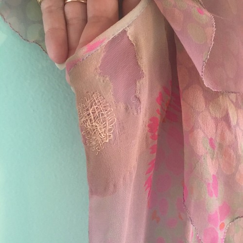 1920s 1930s Deco 20s 30s Floral Chiffon Pastel Dress Small - Picture 7 of 7
