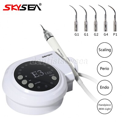 Dental Piezo Scaler LED Handpiece 5 Tips Compatible with Cavitron EMS Woodpecker