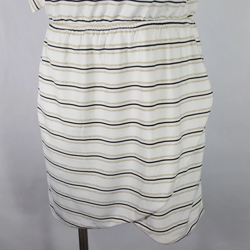 Sabo Skirt Striped Romper Single Tie Shoulder Empire Waist Lined Dress Size L - Image 3 of 4