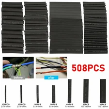 508pc Heat Shrink Wire Wrap Assortment Tubing Electrical Connection Cable Sleeve