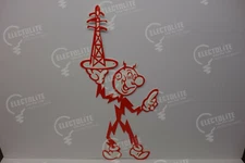 Reddy Kilowatt HOLDING ELECTRIC TOWER DIE CUT HEAVY SIGN ELECTRICIAN GIFT! 
