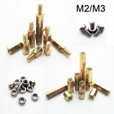 5/50pcs Brass Copper M2 M3 Hex Column Standoff Support Spacer Pillar PCB Board
