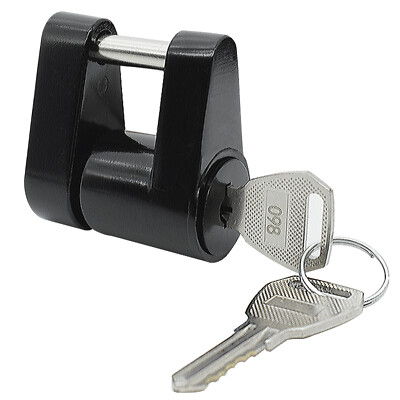 Trailer Hitch Coupling Lock For Caravan Boat Towing Rv Latch Tongue Lock 2 Keys