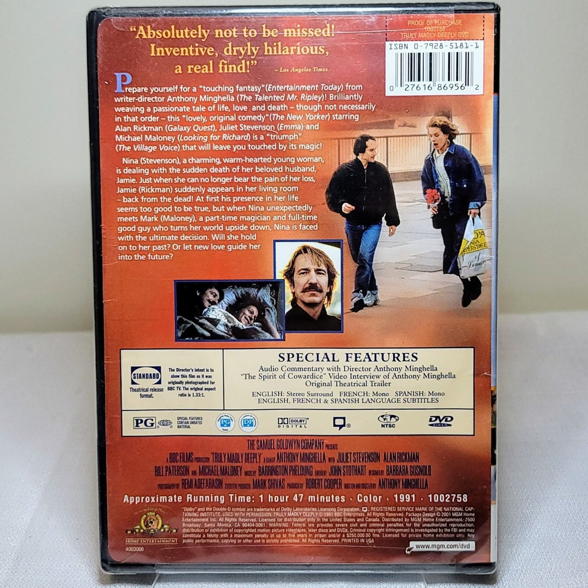 Truly, Madly, Deeply (DVD, 2001) for sale online | eBay