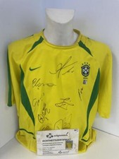 Brazil Jersey World Cup 2002 Teamsigniert COA Football Nike Champion Autograph