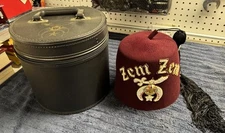 Vintage Zem Zem Masonic Shriners Jeweled Hat W/Hard Case Venango Pennsylvania
