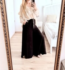 Schwarze Palazzo Hose | S