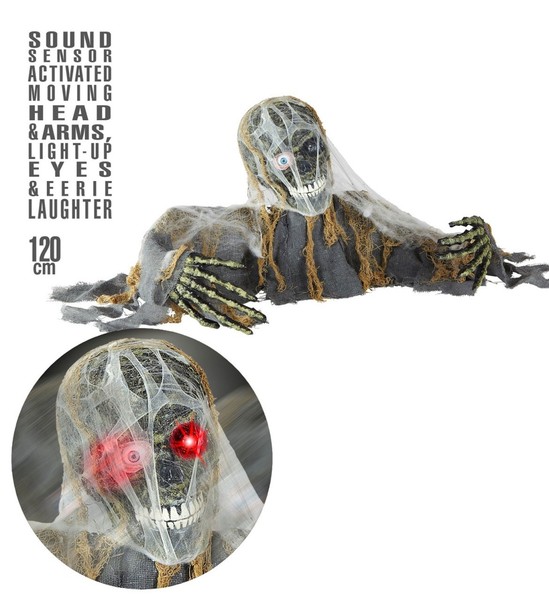 Zombie Zombieskelett Halloween Deko Groundbreaker Licht & Sound 120 CM NEU-image