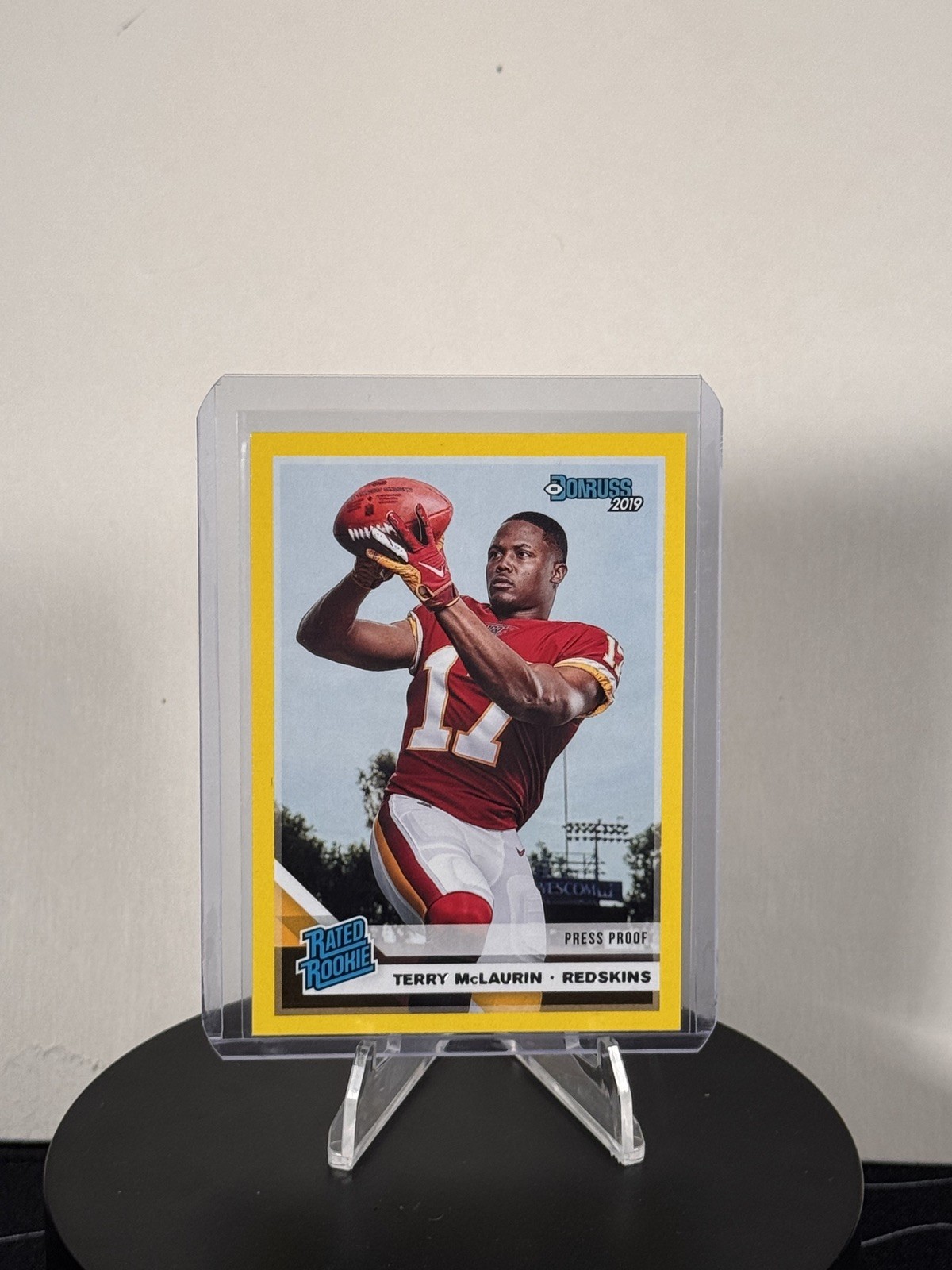 2019 Donruss #329 Terry McLaurin Press Proof Yellow RC Rated Rookie Commanders