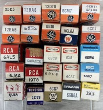 Vintage Vacuum Tube Lot 25 Boxed Mini Tubes GE RCA Raytheon Sylvania Untested