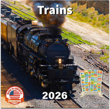 Trains Calendar 2026 - Deluxe 2026 Railroad Wall Calendar Bundle with over 100 C