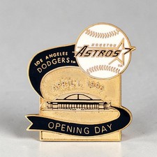 1996 Opening Day Astros vs Dodgers Lapel Pin April 1 MLB Houston