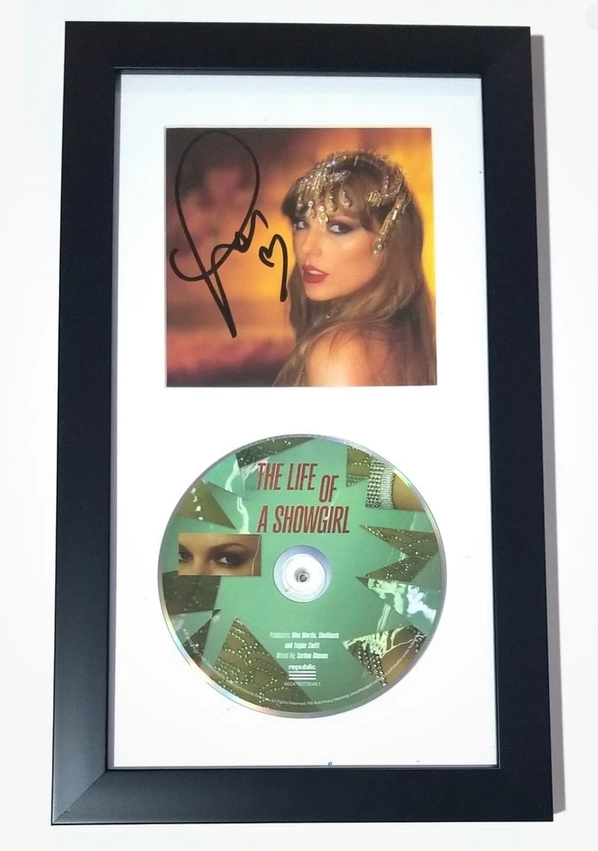 Marco de exhibición de CD para discos firmados negro 6,5x12 música arte coleccionable vidrio real Foto 3 de 4