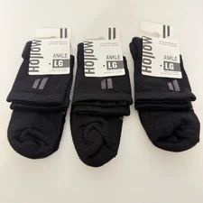 Hollow Alpaca Ankle Socks Set of 3 Comfy Black Unisex Size Large