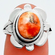 Spiny Oyster Turquoise - Arizona 925 Sterling Silver Ring s.7 Jewelry R-1342