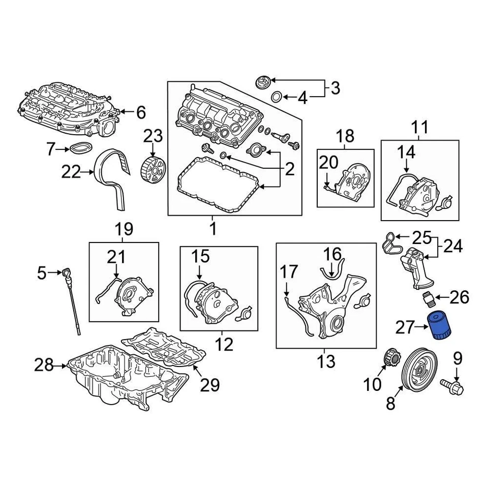 For Honda Civic 2006-2024 Honda 15400RTA003 Engine Oil Filter Foto 2 de 4